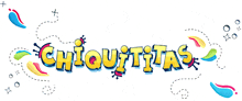 the word chiquitas is written in a colorful font on a white background