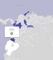 a map of the caribbean sea shows the location of narino colombia