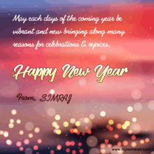 a happy new year greeting card with a quote from s.j.mraj