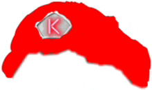 a red object with a k on it on a white background