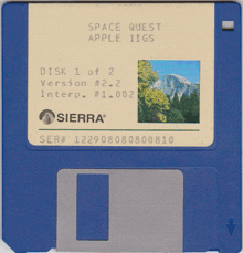 a space quest apple iigs floppy disc