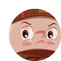 a cartoon character with a hat that says intel