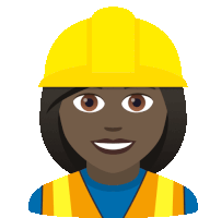 an icon of a woman wearing a hard hat and vest