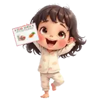 a little girl is holding a dear santa letter