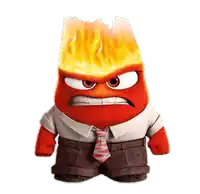 a cartoon character with a flaming head is wearing a tie