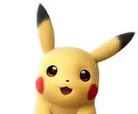 a yellow and black pikachu with red cheeks