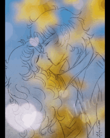 a drawing of a man and a woman kissing with the name mana written on the bottom