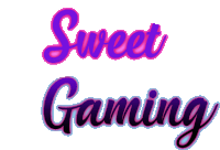 a white background with the words sweet gaming written in purple