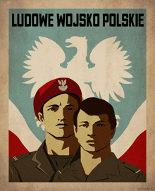 a poster for ludowe wojsko polskie with two soldiers