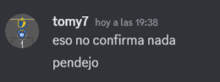 a screenshot of a text message between tomy7 and penejo