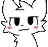 a pixel art drawing of a cat 's face with a serious expression .