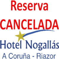 a logo for reserva cancelada hotel nogallac a coruña riazor