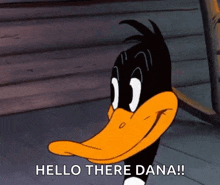 a cartoon of daffy duck says hello there dana