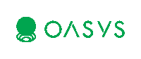 a green logo for oasys with a green circle