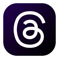 a purple icon with a white letter a in a circle