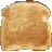 a pixel art of a slice of toast on a white background