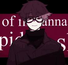 a drawing of a boy with glasses and the words of me anna pi