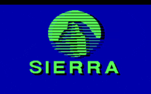 a blue background with the word sierra on it