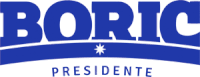 a blue boric presidente logo with a white star