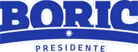 a blue boric presidente logo with a white star