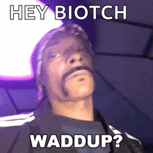 a snoop dogg meme that says hey biotch waddup