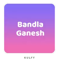 a sticker that says ' bandla ganesh ' on a pink and purple background