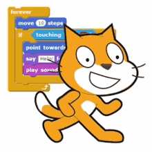 a cartoon cat with a program that says forever