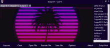 a screenshot of synapse x v2.3.13.1 with a palm tree in the background