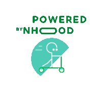 a logo that says powered by nhood