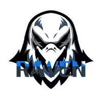 a logo for raven with a eagle head and the word raven on the bottom