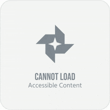 a cannot load accessible content sign with a pinwheel on it