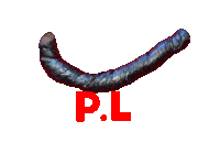 a worm is sitting on top of a p.l sign