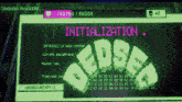 a computer screen shows the initialization screen