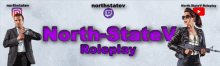 a banner for north state v roleplay with a man and woman