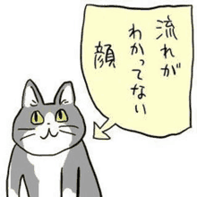 a drawing of a cat with a speech bubble in chinese .