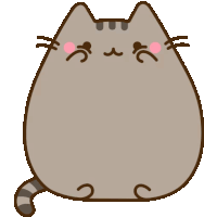 a cartoon drawing of a cat with a pink heart on its nose