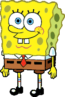 a cartoon drawing of spongebob wearing a tie