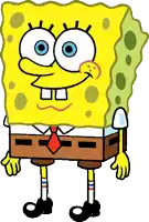 a cartoon drawing of spongebob wearing a tie