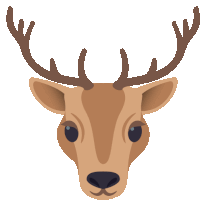 an illustration of a deer 's head with antlers against a white background