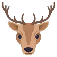 an illustration of a deer 's head with antlers against a white background