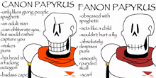 canon papyrus fanon papyrus is obsessed with spaghetti and has a rounded skull