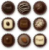 a set of chocolates with one that says sweet