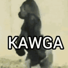 a silhouette of a gorilla with the word kawga written below it