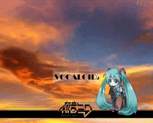 a picture of hatsune miku with the words " vocaloid " on the top