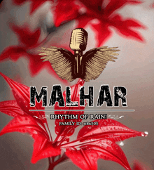 a picture of a microphone with wings and the name malhar