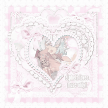 a picture of a girl in a heart frame with the words elphelt loves muse only