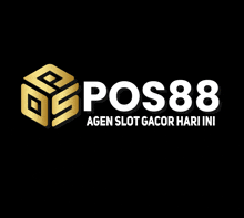 a logo for pos88 agen slot gacor hari ini with a black background