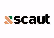 a logo for scout with a green yellow and red triangle