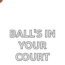 a picture of a basketball with the words balls in your court below it
