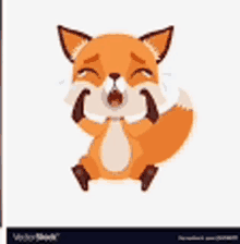 a fox is crying with its eyes closed and tears running down its face .